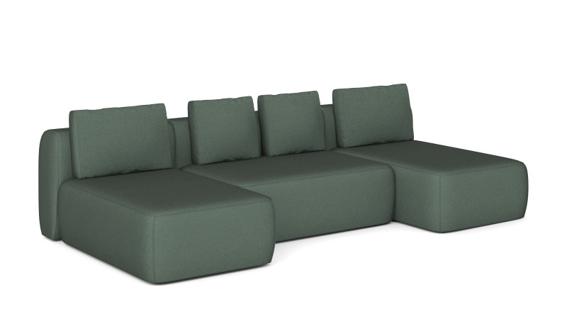 Диван модульный 3-секционный Molto 125+125+125 ткань Forte 07 147x300 — купить в Озерце