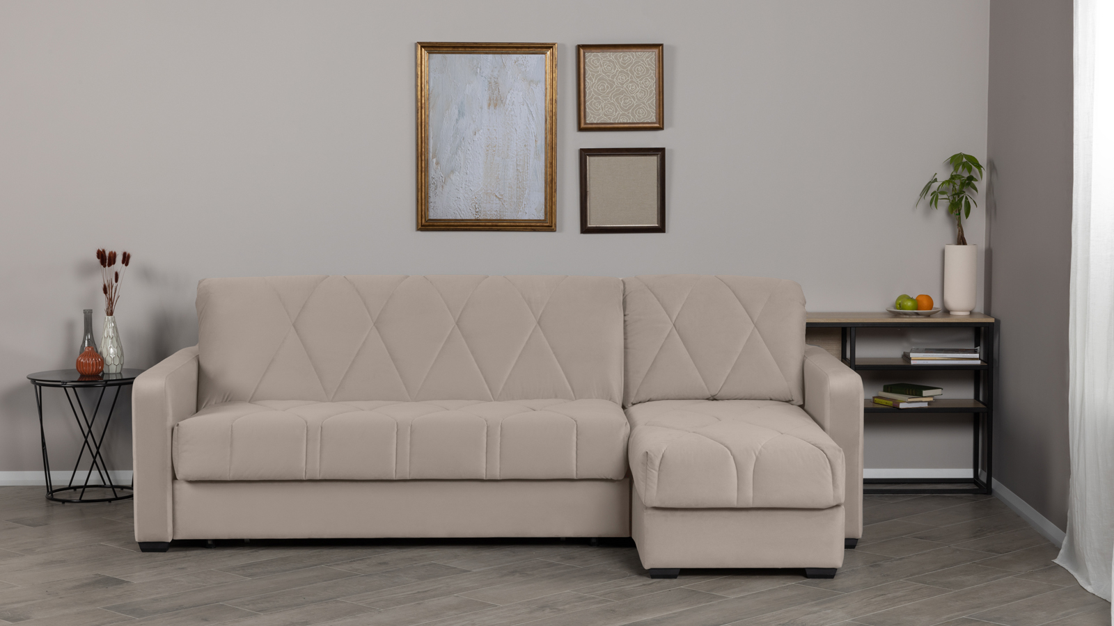 Диван Domo Pro Sky velvet 03 угловой с коробом для белья 160 (ромб, пл 10) 170x260 — купить в Озерце