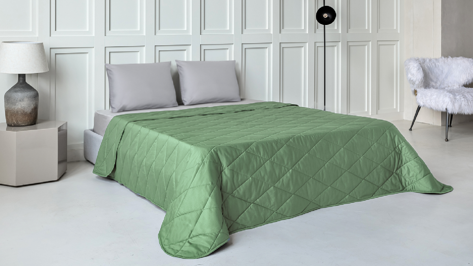 Покрывало хлопковое Askona Cotton Sateen, цвет Розмарин 220x240 в мебель-центре Озерцо