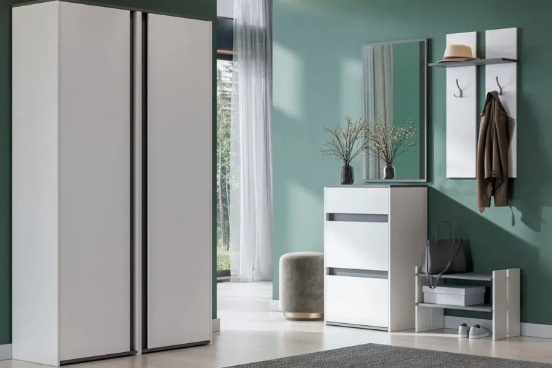 Прихожая Линда (Белый/Графит) — Мебель-центр Озерцо