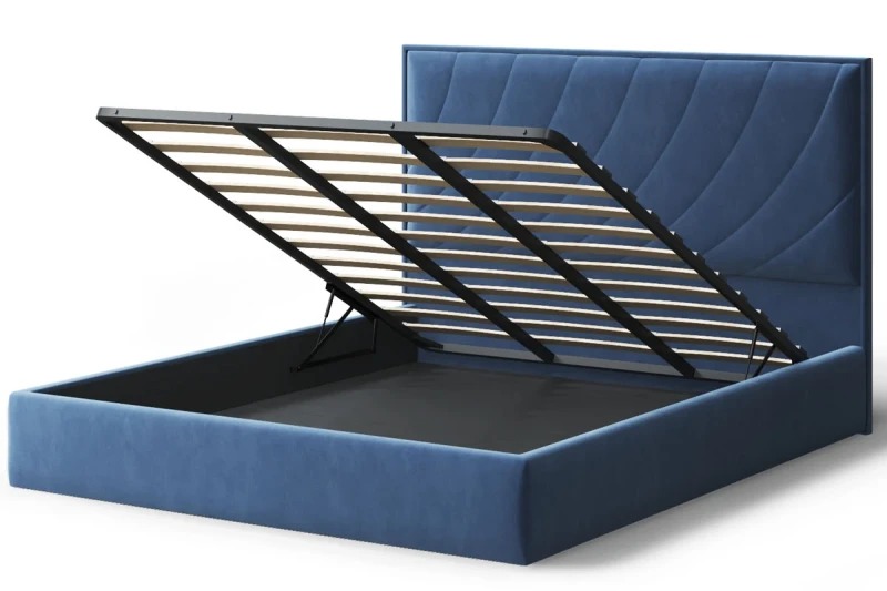 Кровать без опоры София с ПМ 160х200 (Бренди лайт 08/Синий) - купить в Озерце