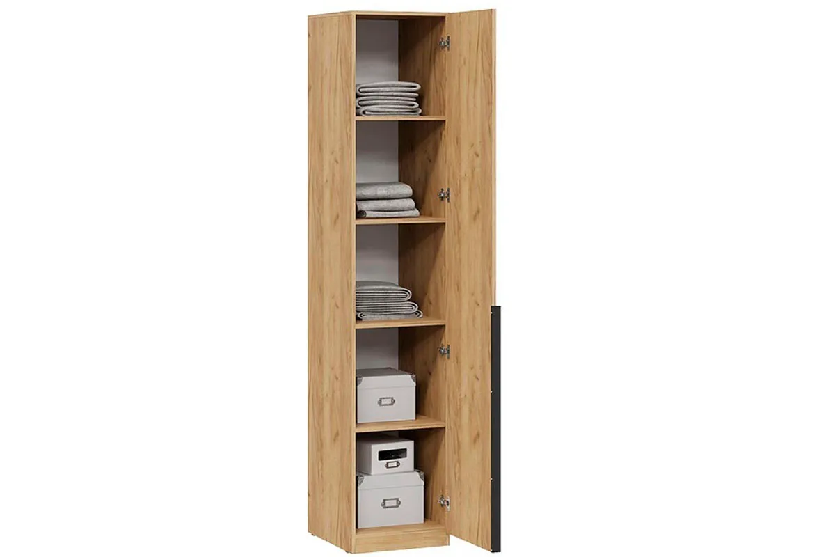 Шкаф для белья Джоли (Дуб Крафт Золотой/Белый матовый) в мебель-центре Озерцо