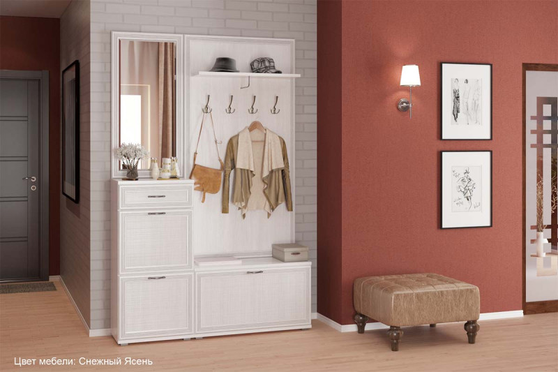 Прихожая Карина-2 (Снежный Ясень) — Мебель-центр Озерцо