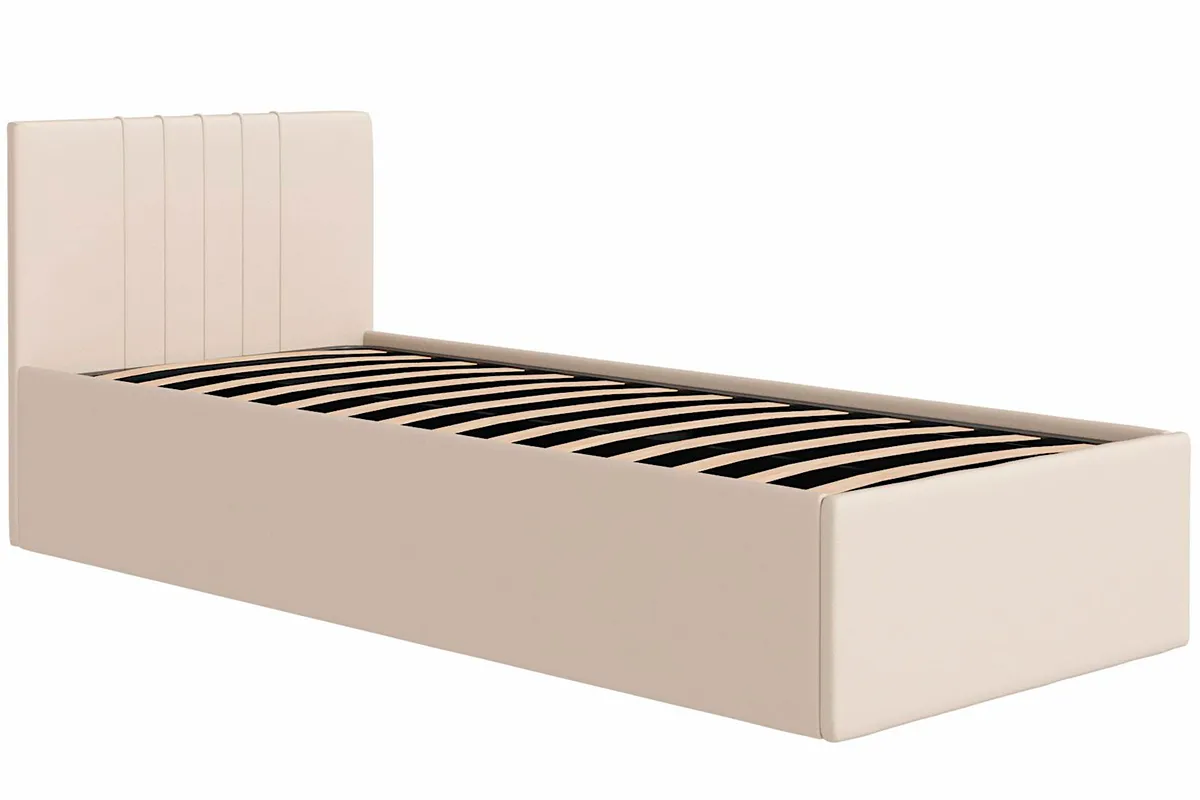 Кровать Соло односпальная с ПМ 90х200 (Newtone Light Beige/Светло-бежевый) - купить в Озерце