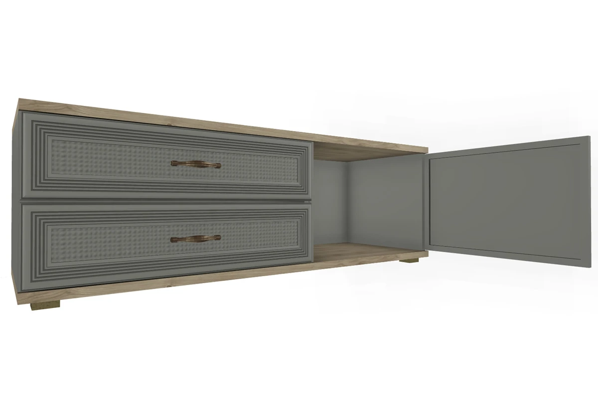 Тумба ТБ-1035-ГС-СО (Гикори Джексон Светлый/Серый Оникс) — Мебель-центр Озерцо