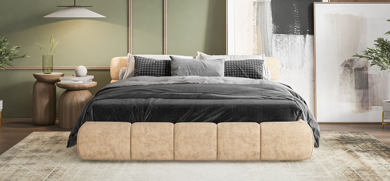 Кровать Босс Дрим 160*200 Про Велюр Royal шампань NEW - купить в Озерце