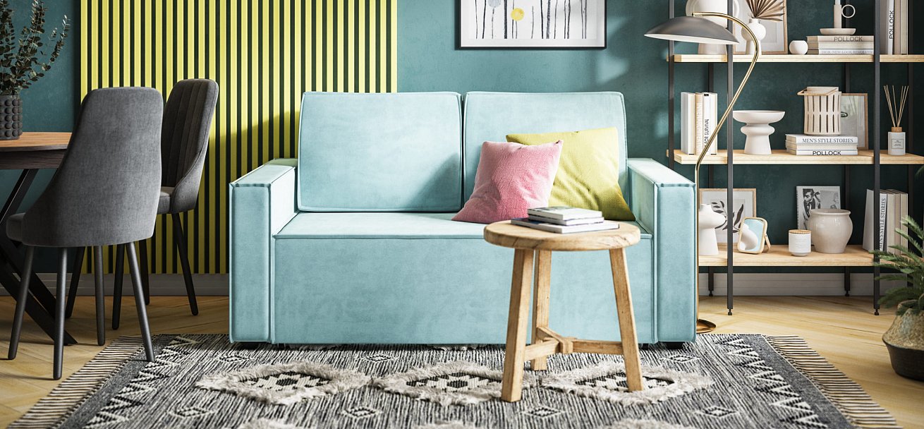 Диван NORD Compact велюр Monolit аква — купить в Озерце