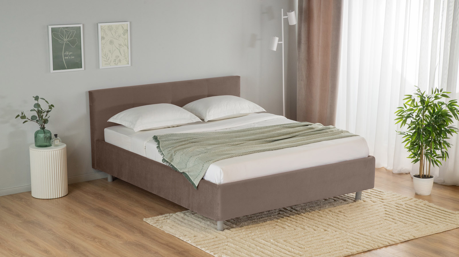 Кровать Vanessa Nova ткань Casanova Chocolate 200x200 - купить в Озерце