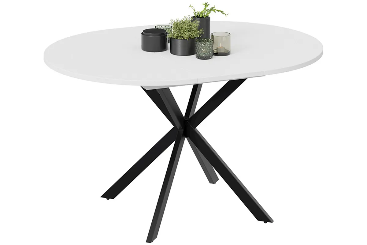 Стол обеденный Мэдисон раздвижной Тип 1 (Черный муар/Белый) - купить в Озерце