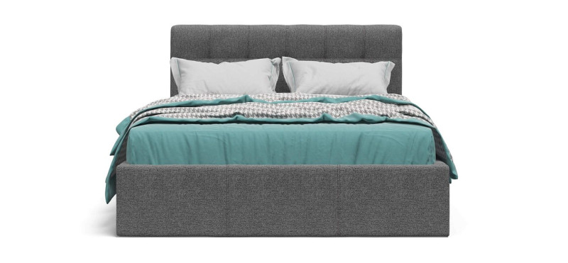 Кровать Белла 140*200 рогожка Malmo серая - купить в Озерце