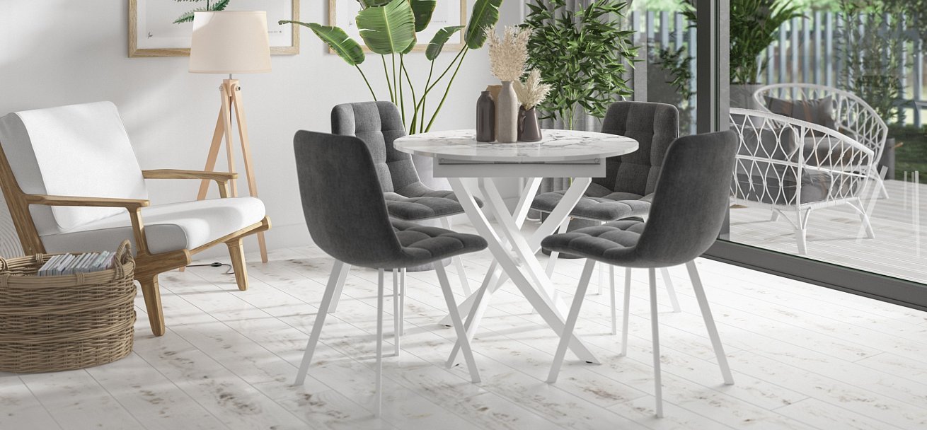 Стул НОРД Velutto серый, белый - купить в Озерце