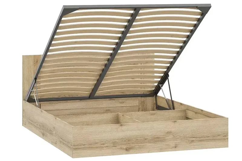 Двуспальная кровать Квадро 12 с подъемным механизмом (Дуб Делано Светлый) - купить в Озерце