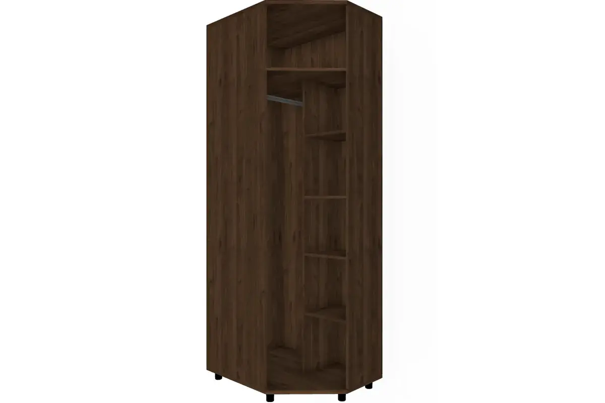 Шкаф угловой для одежды и белья ШК-5018-ГТ-ЛМ (Гикори Джексон Темный/Латте Матовый) в мебель-центре Озерцо