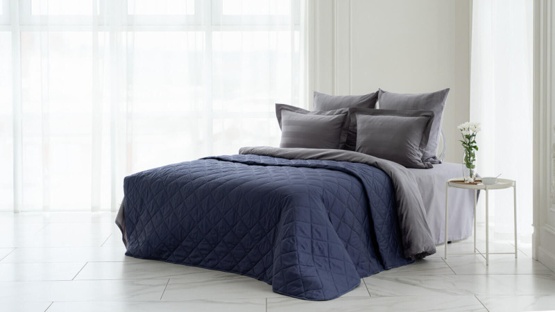 Покрывало хлопковое Askona Home, цвет синий топаз 220x240 в мебель-центре Озерцо