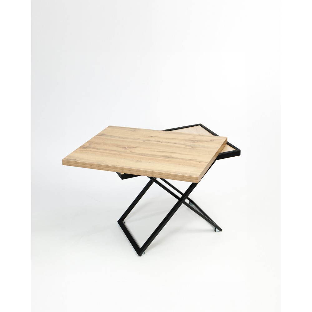 Стол-трансформер COMPACT дуб вотан/черное подстолье - купить в Озерце