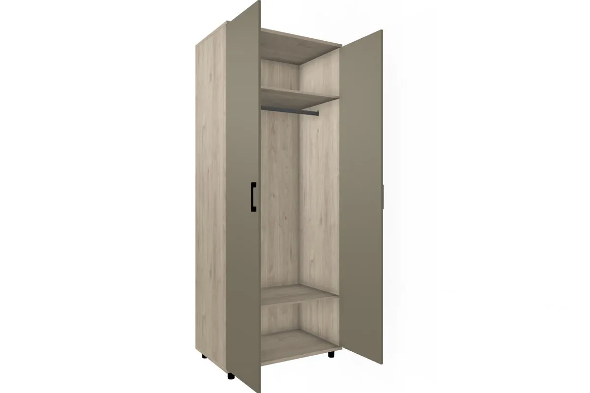 Шкаф для одежды и белья ШК-5002-ГС-ЛМ (Гикори Джексон Светлый/Латте Матовый) в мебель-центре Озерцо