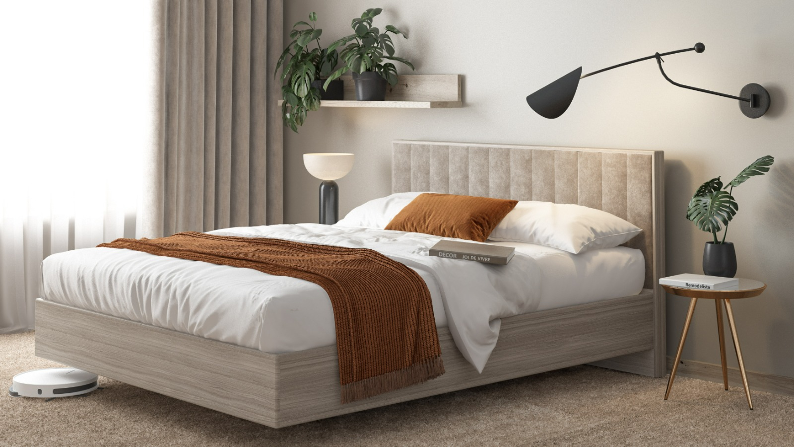 Кровать Jessica Pro, цвет ясень светлый, 160x200 Casanova Grey - купить в Озерце