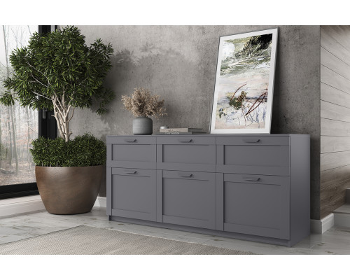 Скаген Графит Шкаф с витриной 2V в мебель-центре Озерцо