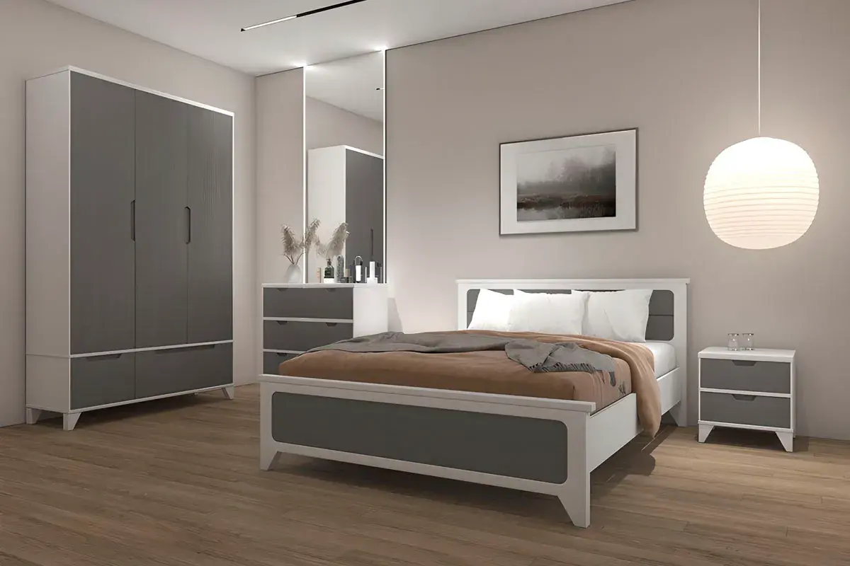 Комод Соня (массив) (Белый/Серый) — Мебель-центр Озерцо