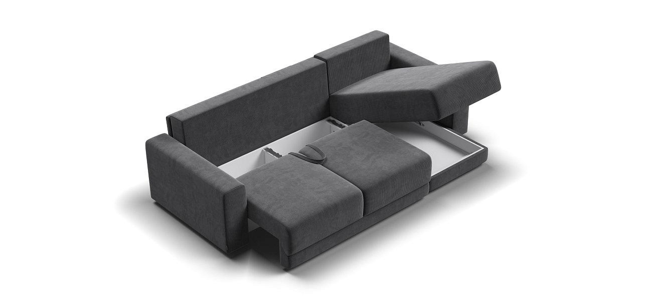 Босс Прайм ХЛ угловой диван Вельвет Корд графит — купить в Озерце