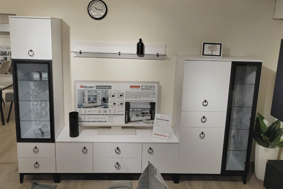 Полка навесная Шарлиз 1200 (Белый снег) — Мебель-центр Озерцо