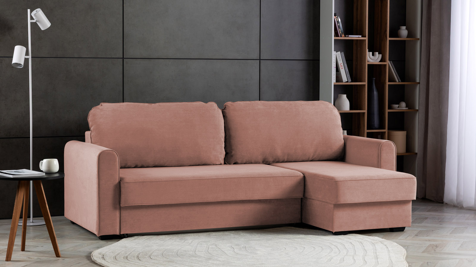 Диван -кровать угловой Magni ткань Royal I Sorbet 144x233 — купить в Озерце