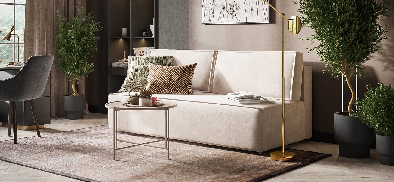 Диван NORD mini велюр Monolit латте — купить в Озерце