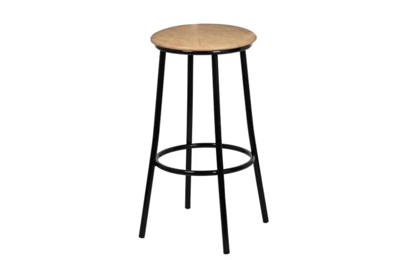 Табурет Барный каркас черный, экокожа (Стандарт Бежевый) СРП 020-01 - купить в Озерце