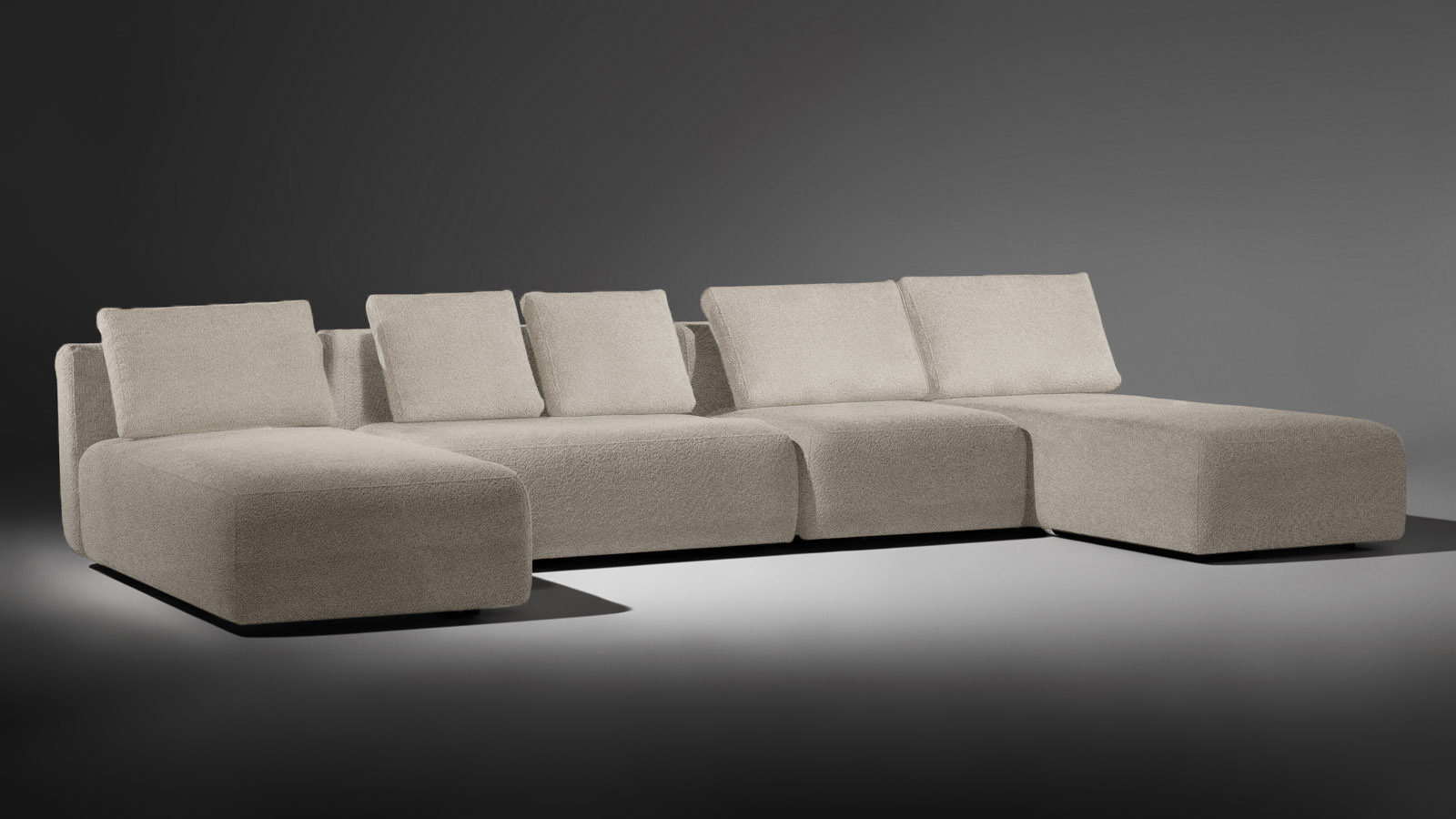 Диван модульный Molto, 4 секционный, 170+125+85+170+85+125+85+85, ткань Forte 01 57 — купить в Озерце