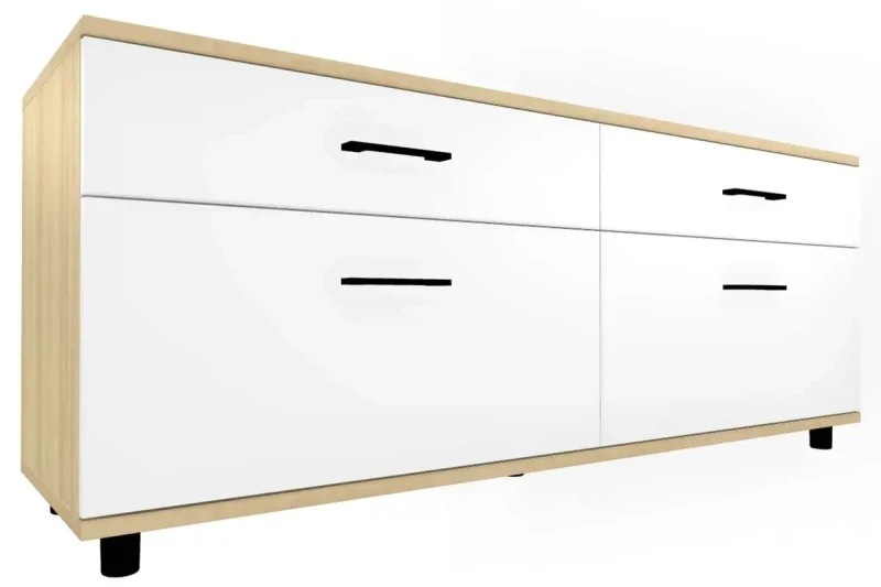 Тумба ТБ-5029-АС-БГ (Ясень Асахи/Белый Бриллиант глянцевый) — Мебель-центр Озерцо