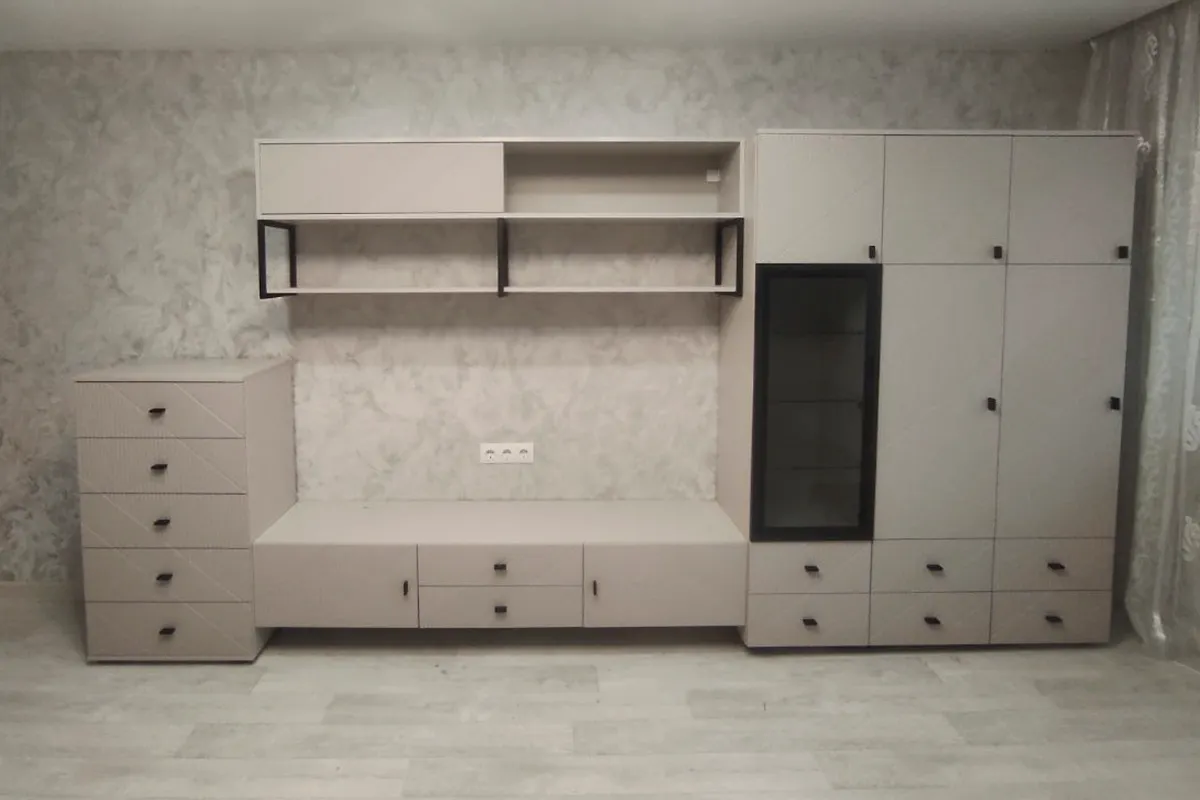 Шкаф для белья Кашемир с дв. и 2 ящ. (Кашемир/Сантьяго) в мебель-центре Озерцо