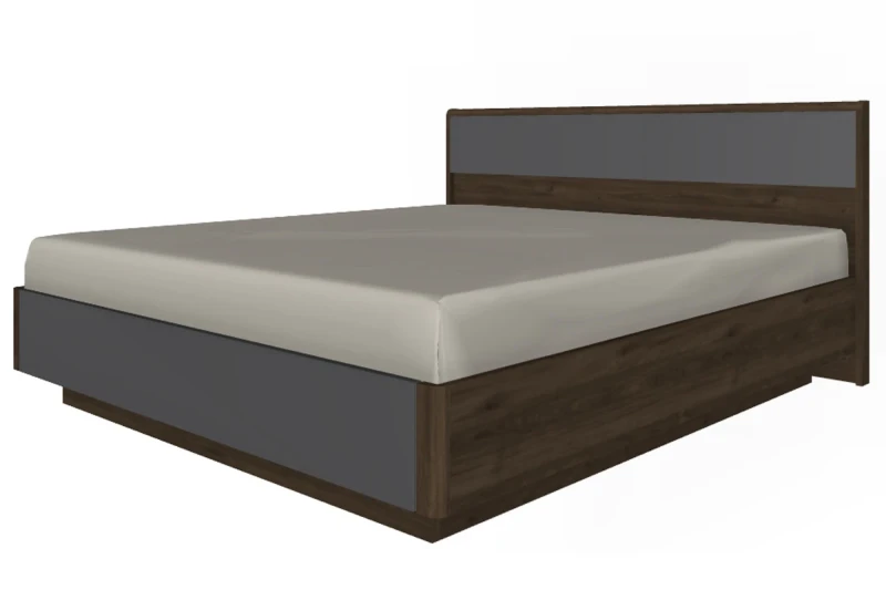 Кровать 180х200 КР-4004-ГТ-АМ (Гикори Джексон Темный/Антрацит Матовый) - купить в Озерце