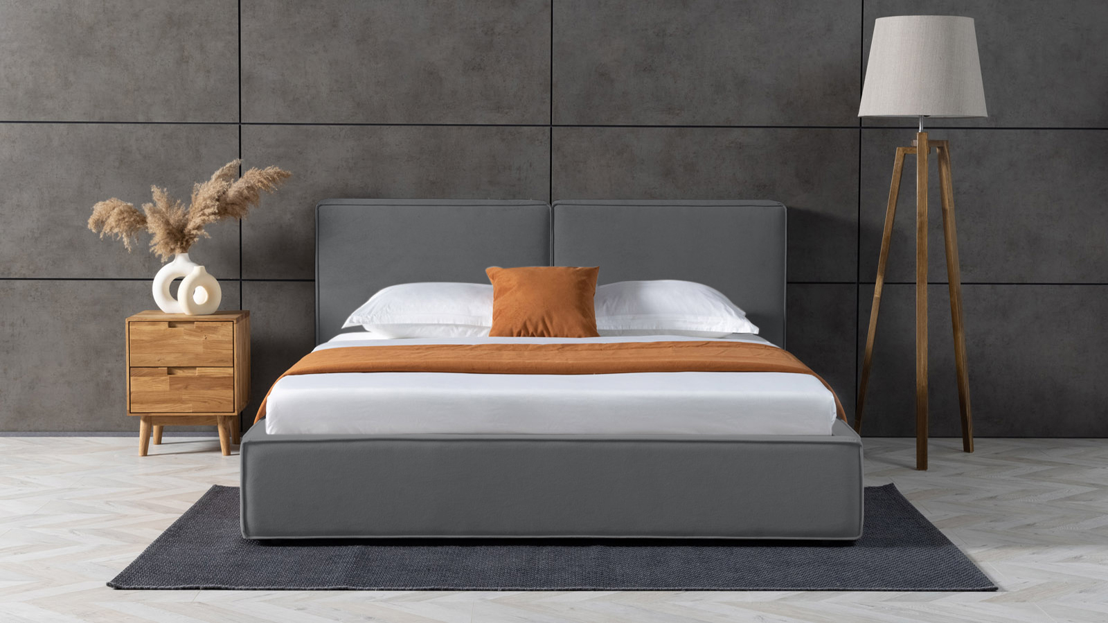 Кровать Murrey Nova, Тк. Sky Velvet 16 200x200 - купить в Озерце