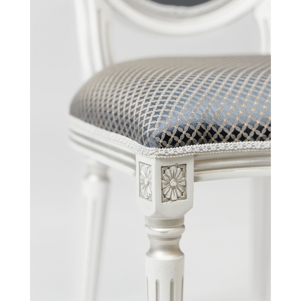 Стул LEONARDO белый+серебро/ромб+черный - купить в Озерце