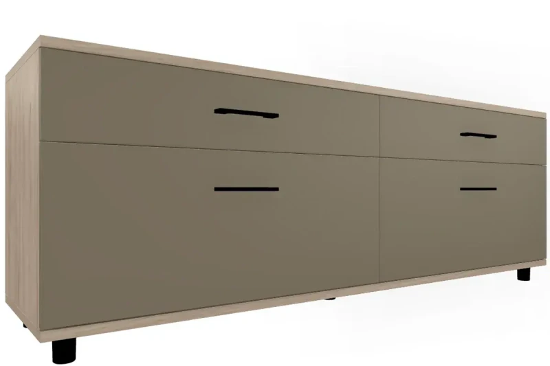 Тумба ТБ-5028-ГС-ЛМ (Гикори Джексон Светлый/Латте Матовый) — Мебель-центр Озерцо