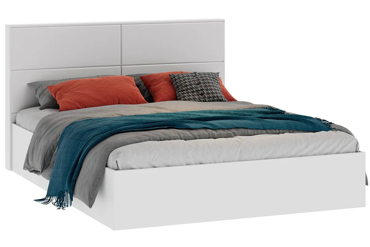 Кровать Тесса с подъемным механизмом Тип 2 без заглушины 160х200 (Белый жемчуг/Белый глянец) - купить в Озерце