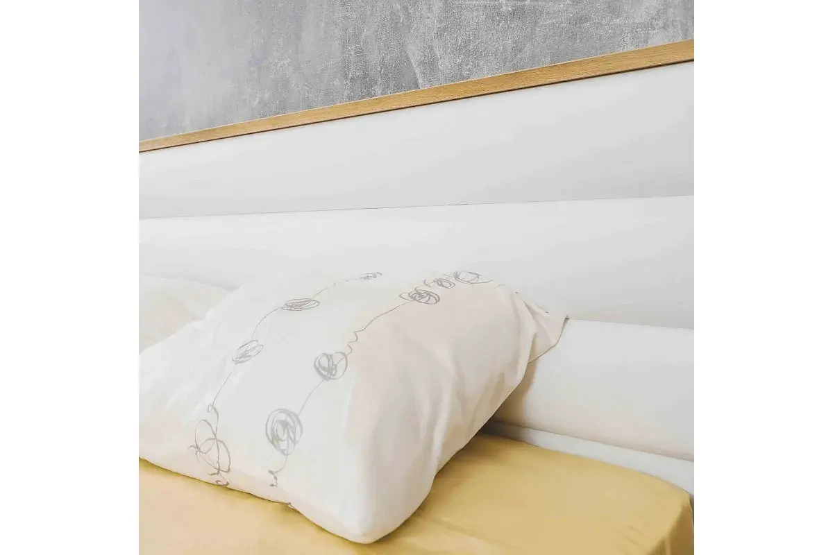 Кровать Айрис 306 Люкс с ПМ 180х200 (Белый/Дуб золотистый) - купить в Озерце