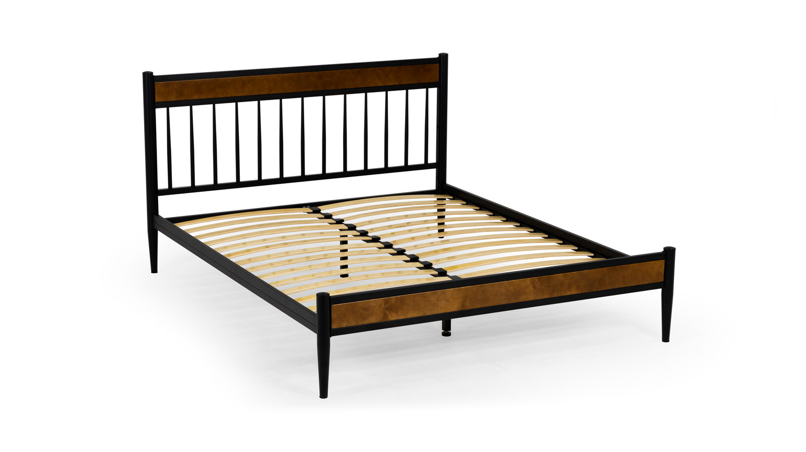 Кровать Tiara, цвет: черный шагрень+массив березы Nut 180x200 - купить в Озерце