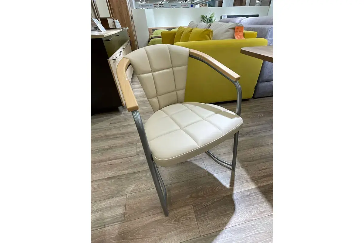 Стул Соната-Комфорт подлокотники бук, каркас Бриллиант, экотекс (3014) СРП-018К - купить в Озерце