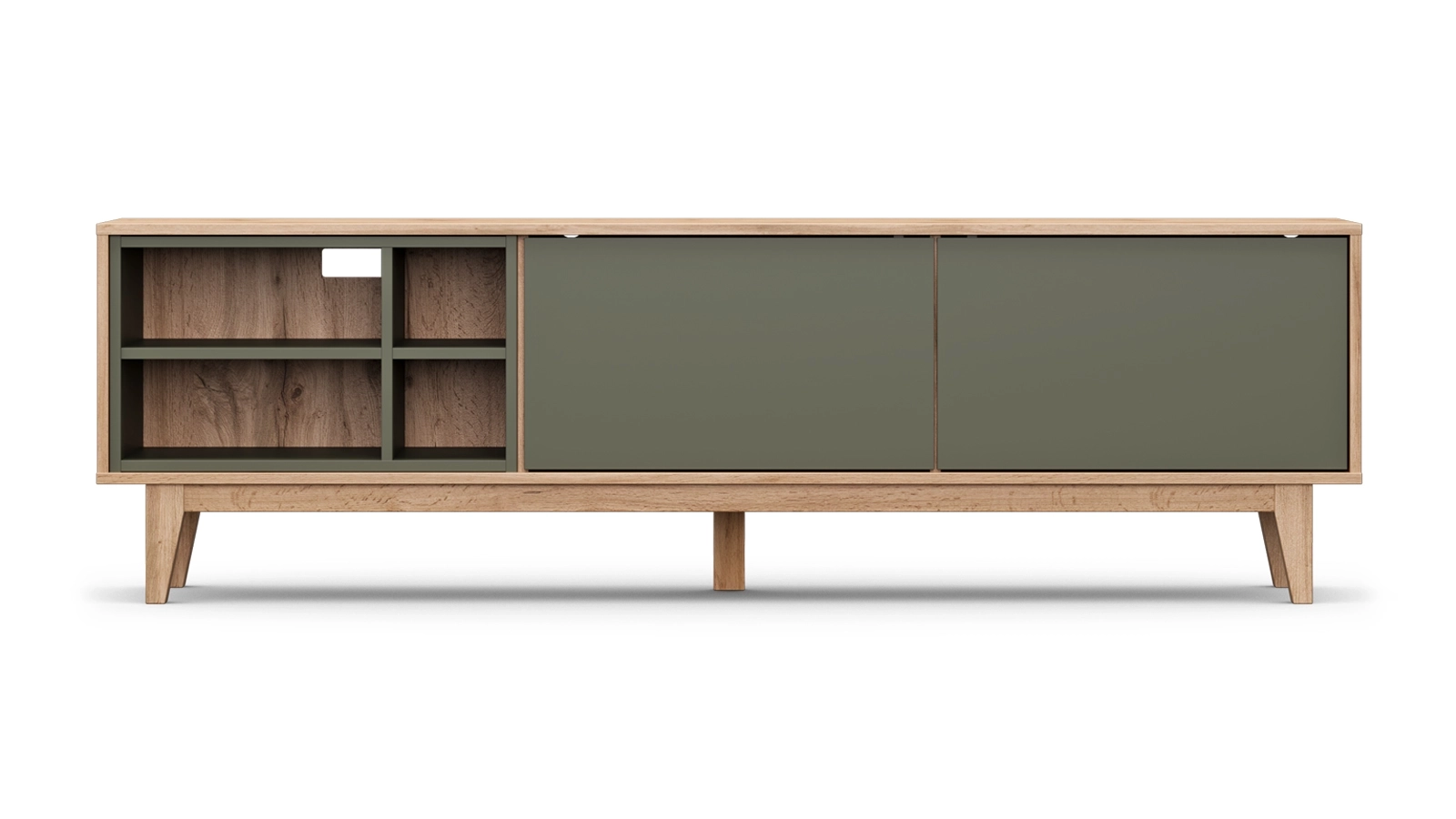 Тумба ТВ на ножках Avocado Базальт + Дуб Натюрель 40x179 — купить в Озерце