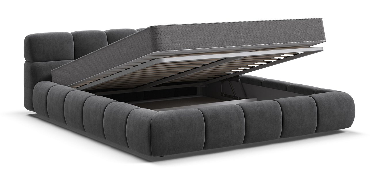 Босс Дрим Кровать+ПМ 160*200 Велюр Монолит серый - купить в Озерце