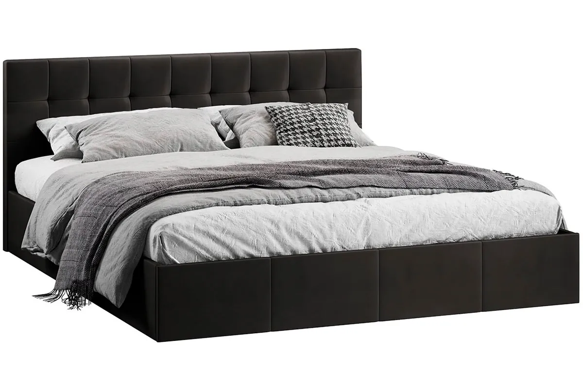 Кровать Эмма с ПМ и заглушиной 180х200 (Велюр/Confetti Stone) - купить в Озерце