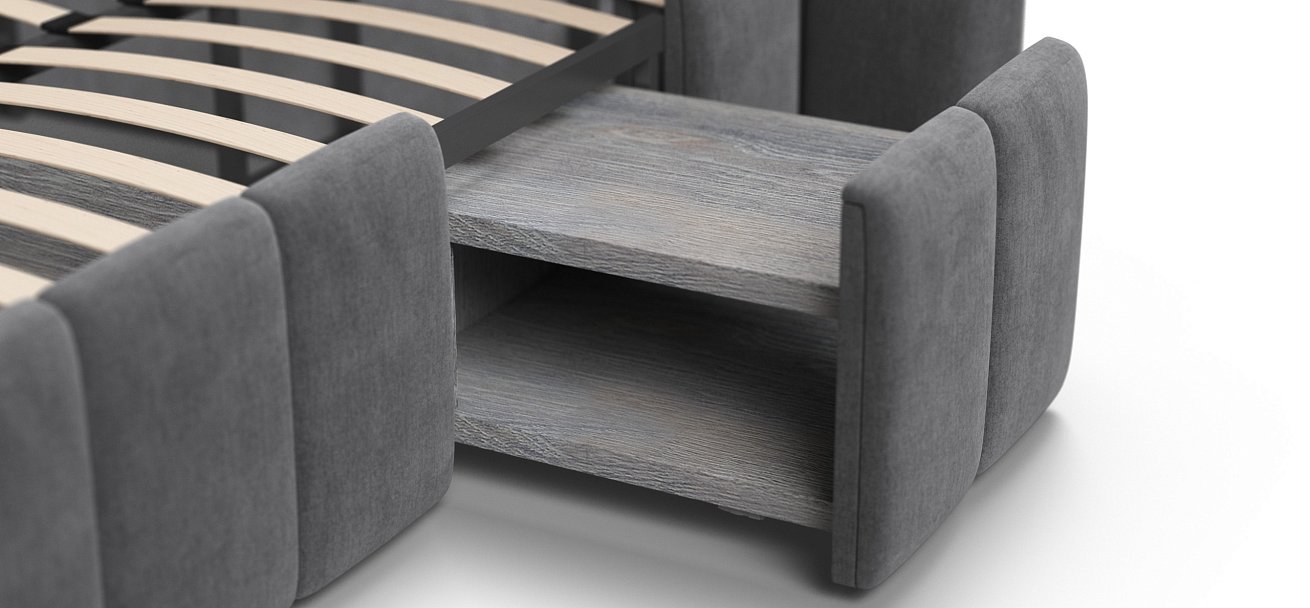 Босс ХО Кровать 180*200 Велюр Монолит серый - купить в Озерце