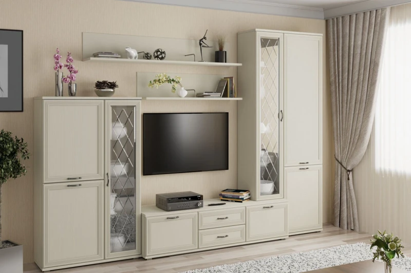 Готовый комплект для гостиной ГК-1001-СК (Серый Кашемир) — Мебель-центр Озерцо