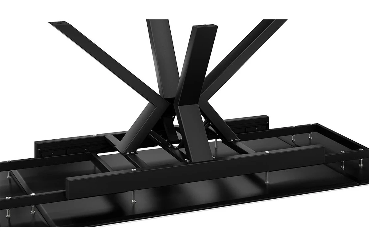 Стол обеденный Дерби Тип 1 (Черный муар/Керамика матовая белый мрамор) - купить в Озерце