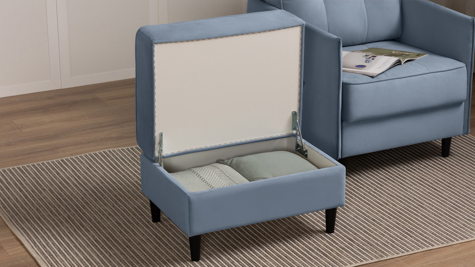 Пуф Amani Pro, Тк. Тк. Casanova Ice 53x68 — купить в Озерце