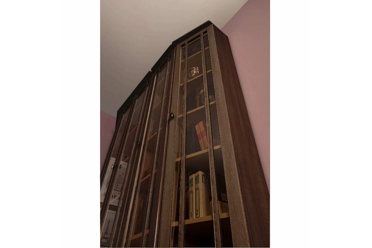 Шкаф для книг со скосом вправо Sherlock 35 (Орех шоколадный) в мебель-центре Озерцо