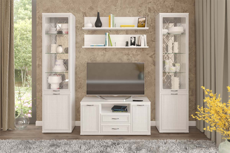 Гостиная Карина-13 (Снежный Ясень) — Мебель-центр Озерцо