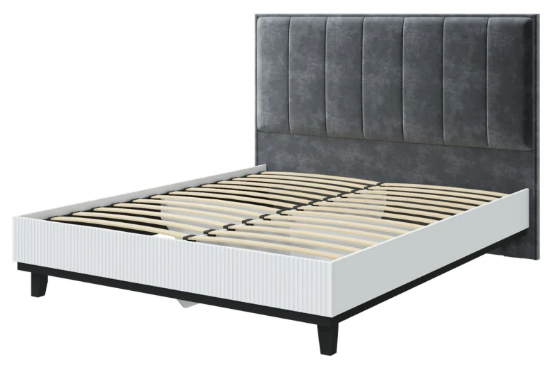 Кровать Шарлиз с настилом из латофлексов и мягким изголовьем 160х200 (Белое сияние/Бренди) - купить в Озерце