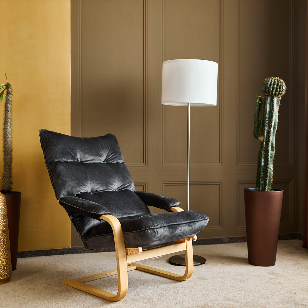 Кресло Пневмо, ткань "Невада графит", каркас "орех" — купить в Озерце